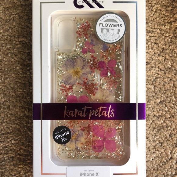 Case-mate iPhone Xs or X Pressed Flower Phone Case - Picture 1 of 5